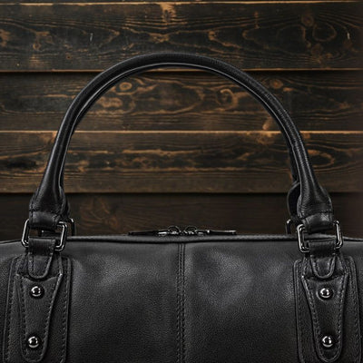 Sac de Voyage en Cuir Noir | AALBORG
