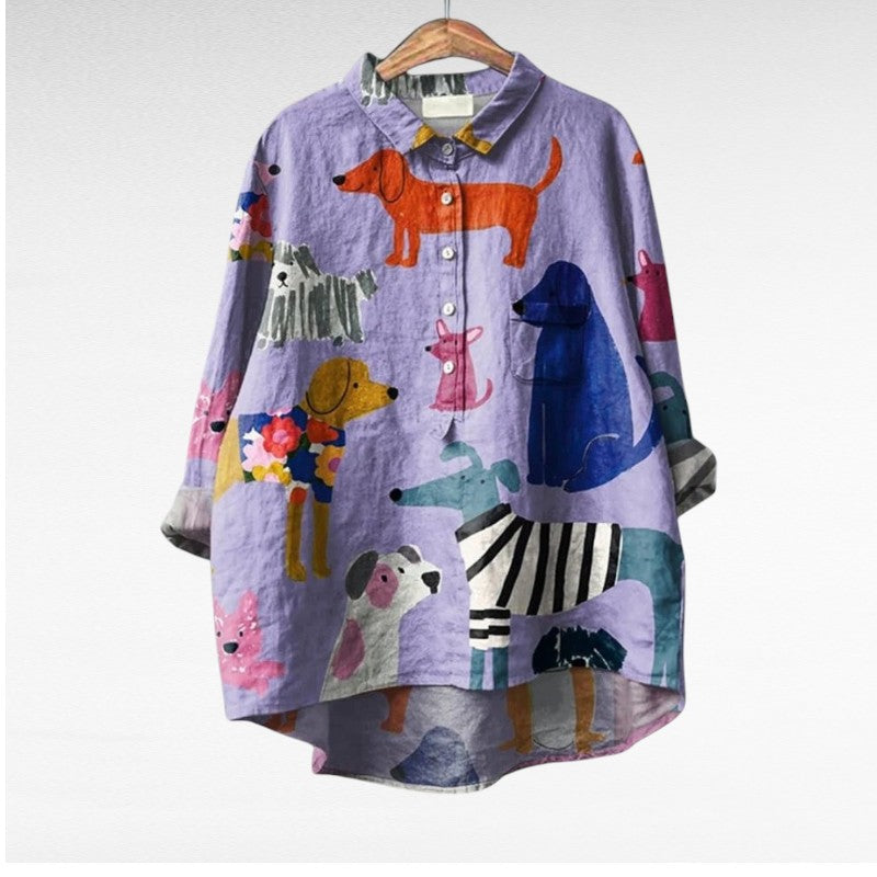 Emma & William® | Blouse Femme Exclusive avec Motif Chien