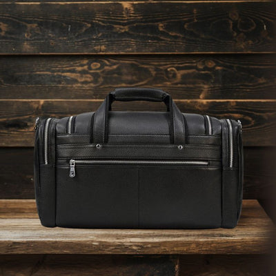 Sac de Voyage en Cuir Noir | CHARLEROI