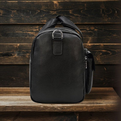 Sac de Voyage en Cuir Noir | CHARLEROI