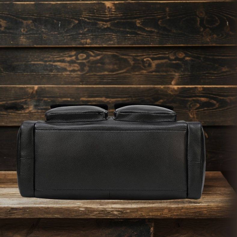 Sac de Voyage en Cuir Noir | CHARLEROI