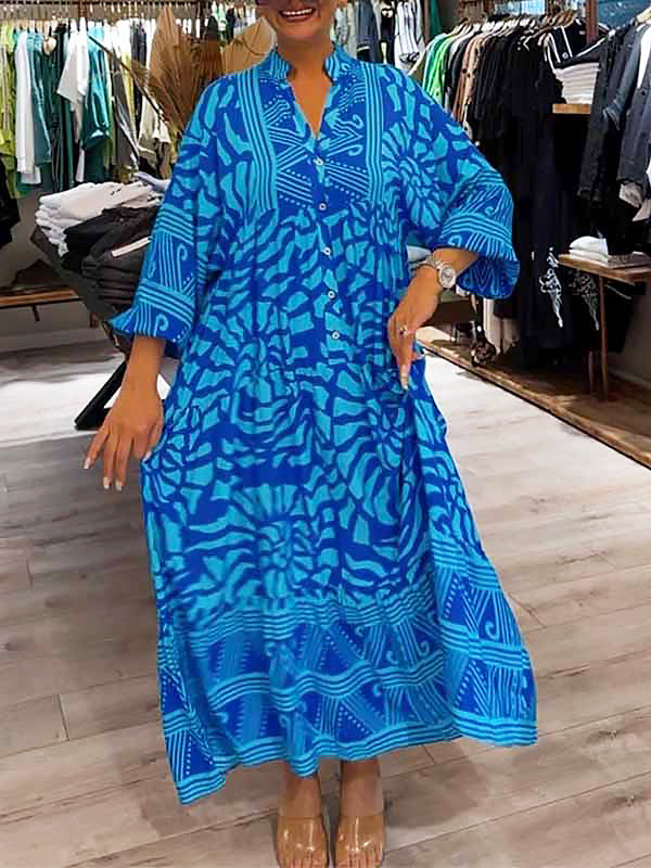 Mira | Robe imprimée avec décolleté en V (Presque épuisée)