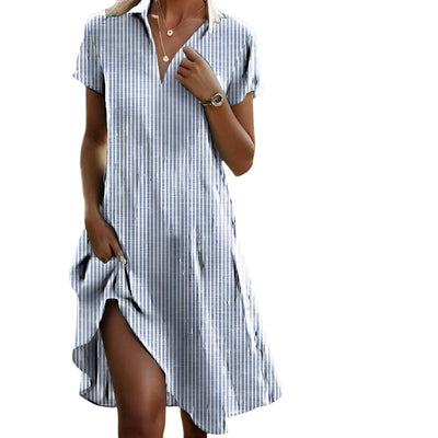 Lissy | Robe Chemise Rayée Élégante