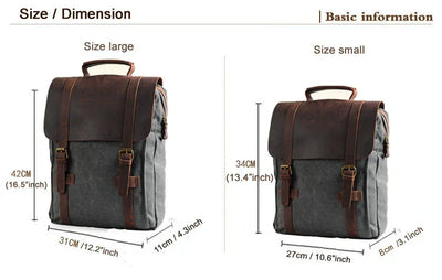 Harlan | Sac d'école en toile et cuir