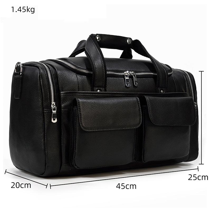 Sac de Voyage en Cuir Noir | CHARLEROI