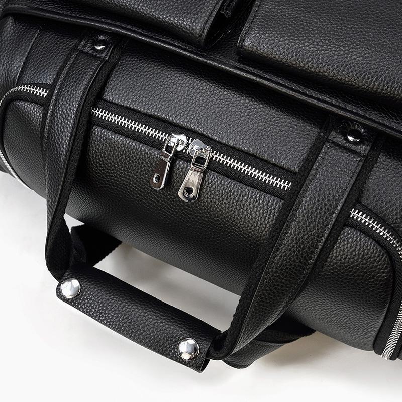 Sac de Voyage en Cuir Noir | CHARLEROI