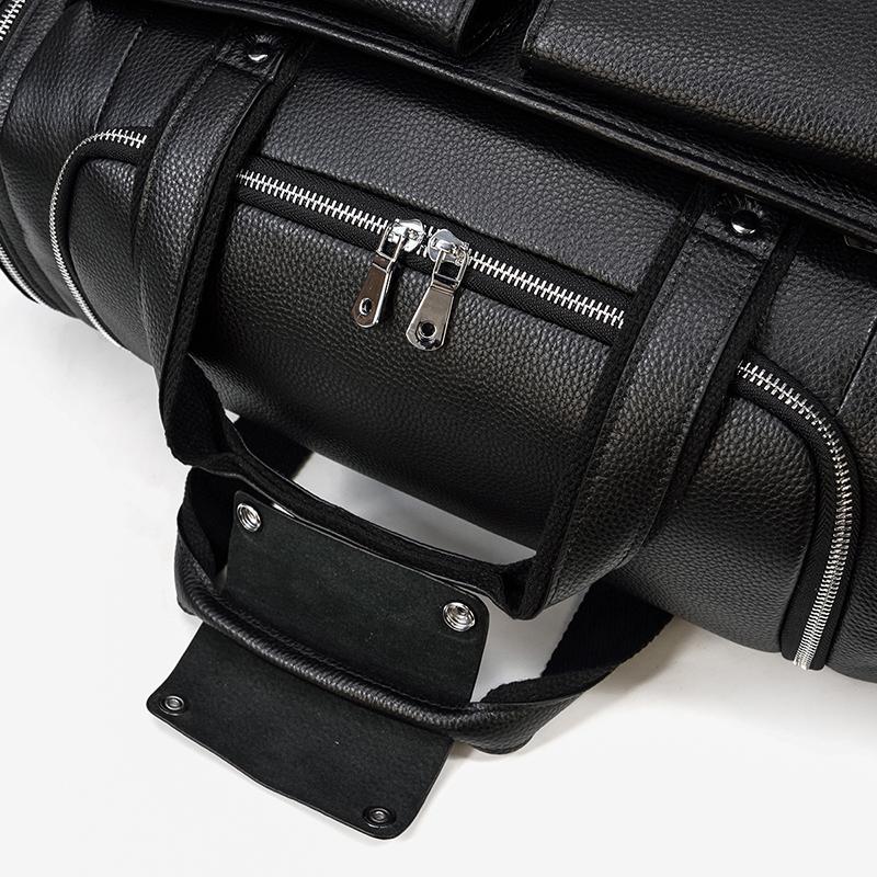 Sac de Voyage en Cuir Noir | CHARLEROI