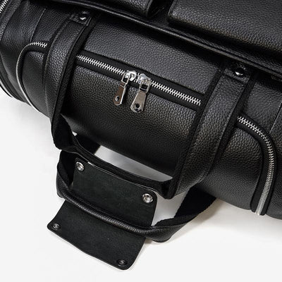 Sac de Voyage en Cuir Noir | CHARLEROI