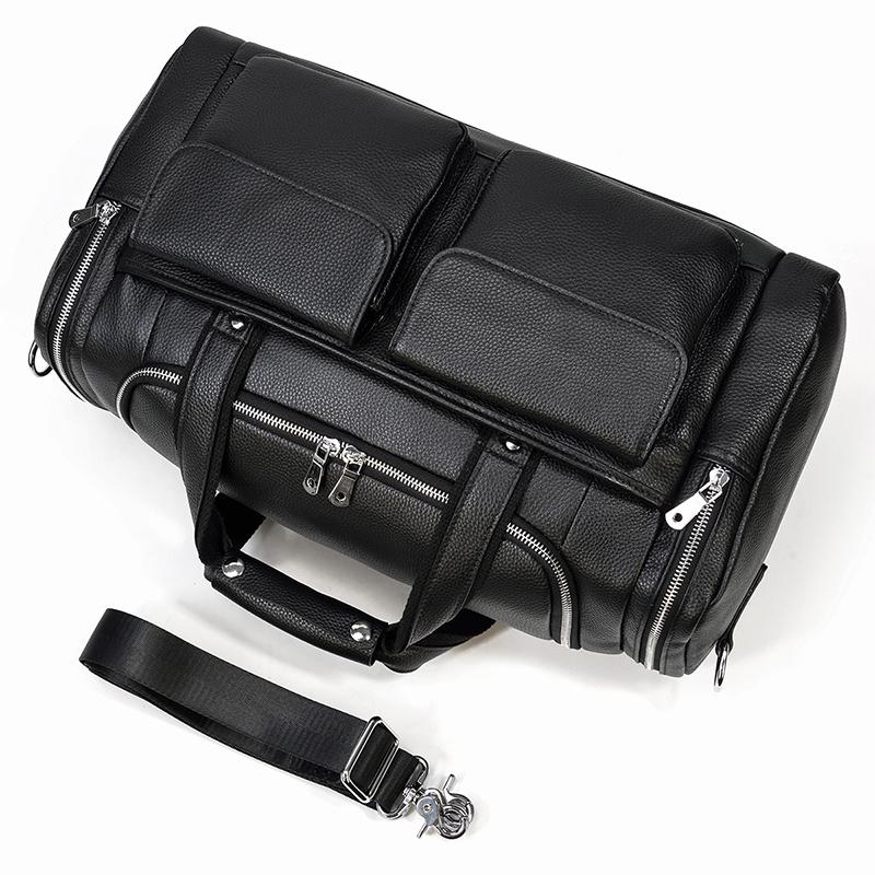 Sac de Voyage en Cuir Noir | CHARLEROI