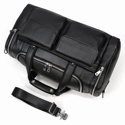 Sac de Voyage en Cuir Noir | CHARLEROI