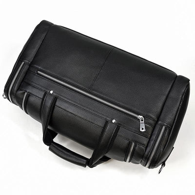 Sac de Voyage en Cuir Noir | CHARLEROI