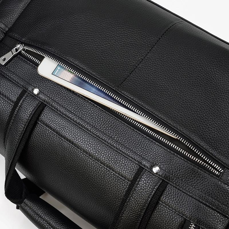 Sac de Voyage en Cuir Noir | CHARLEROI
