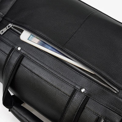 Sac de Voyage en Cuir Noir | CHARLEROI