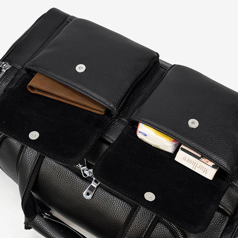 Sac de Voyage en Cuir Noir | CHARLEROI