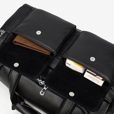 Sac de Voyage en Cuir Noir | CHARLEROI
