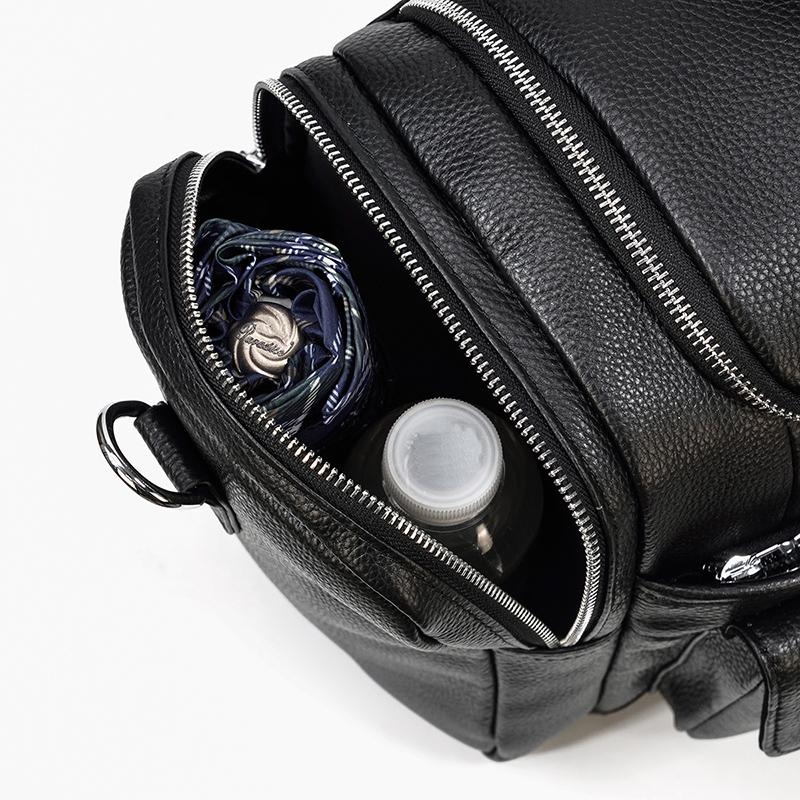 Sac de Voyage en Cuir Noir | CHARLEROI