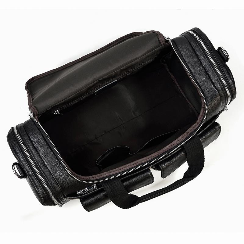 Sac de Voyage en Cuir Noir | CHARLEROI