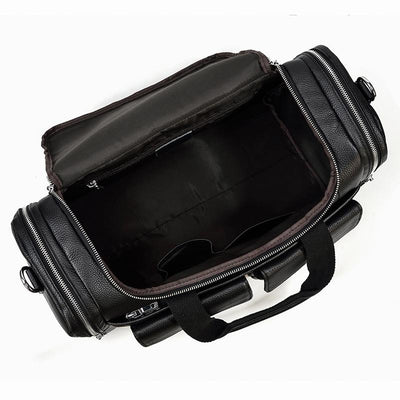 Sac de Voyage en Cuir Noir | CHARLEROI