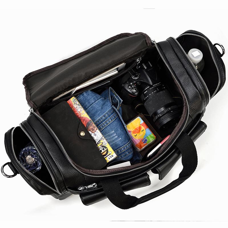Sac de Voyage en Cuir Noir | CHARLEROI
