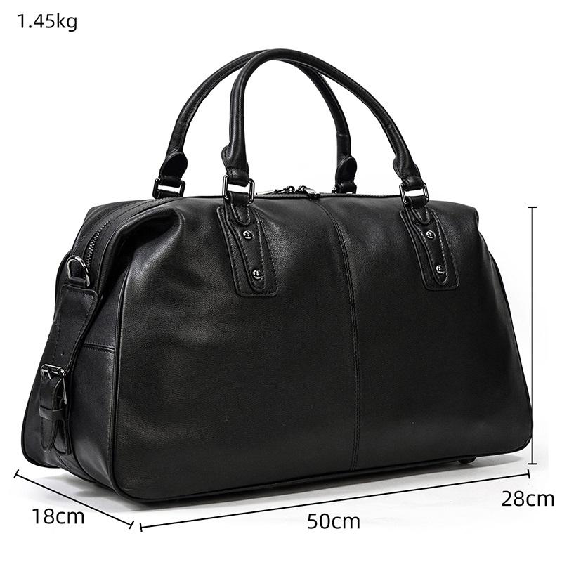 Sac de Voyage en Cuir Noir | AALBORG