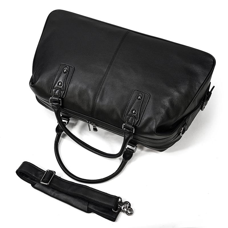 Sac de Voyage en Cuir Noir | AALBORG