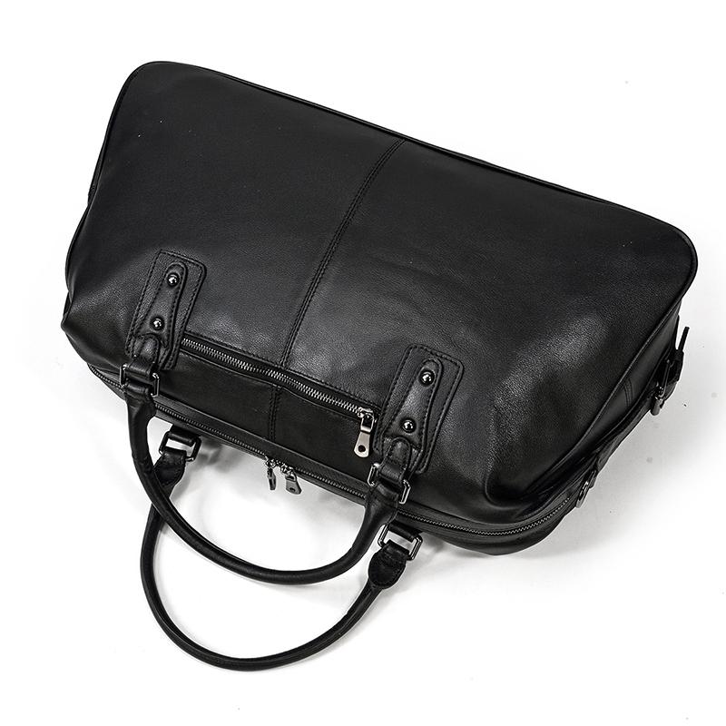 Sac de Voyage en Cuir Noir | AALBORG