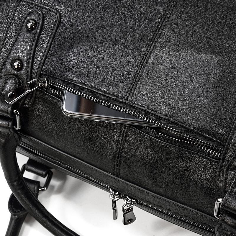 Sac de Voyage en Cuir Noir | AALBORG