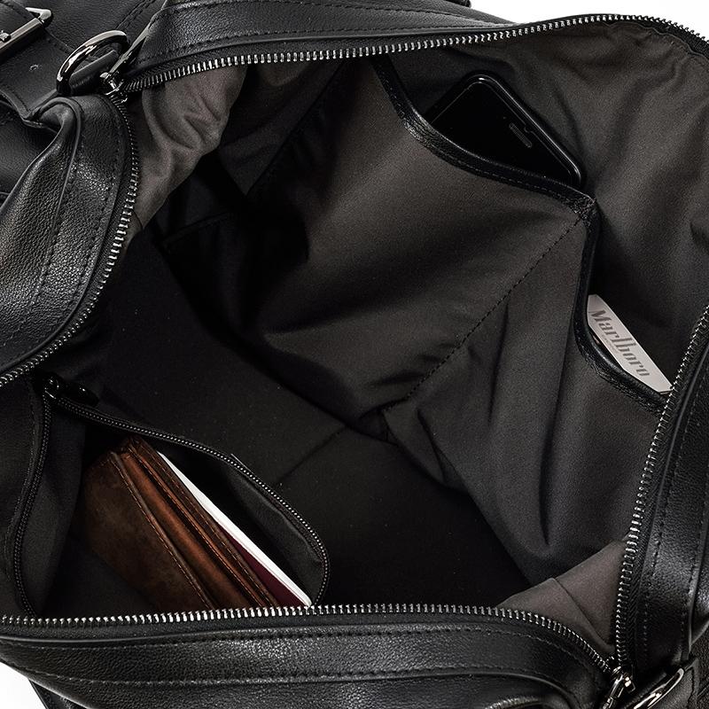 Sac de Voyage en Cuir Noir | AALBORG