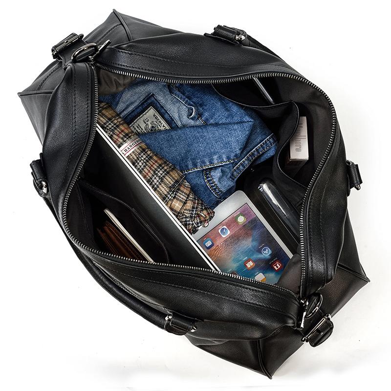 Sac de Voyage en Cuir Noir | AALBORG