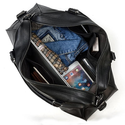 Sac de Voyage en Cuir Noir | AALBORG