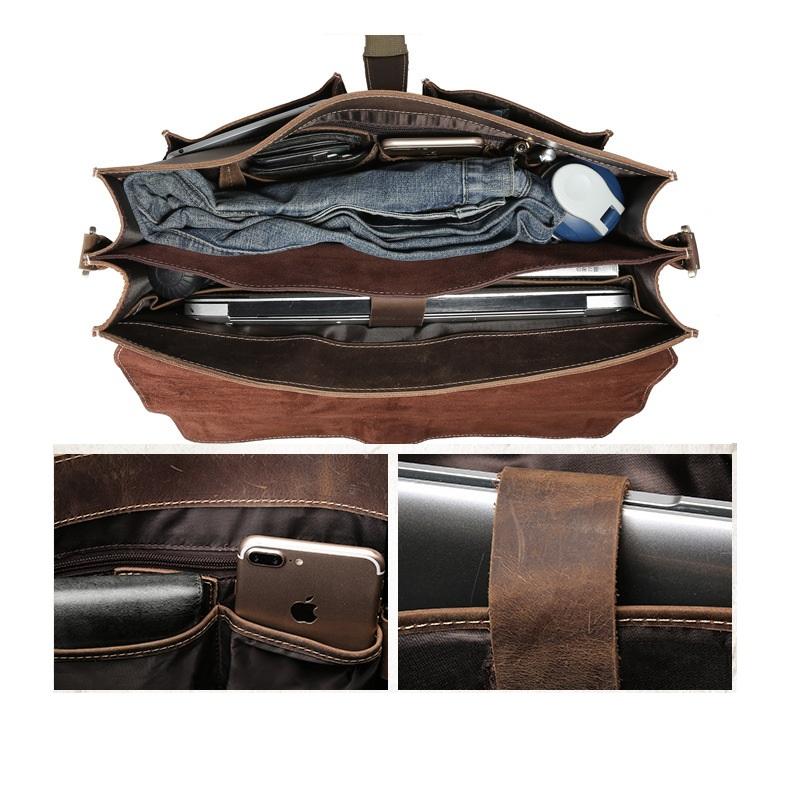 Sac à Bandoulière en Cuir Marron | COLMAR