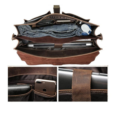 Sac à Bandoulière en Cuir Marron | COLMAR