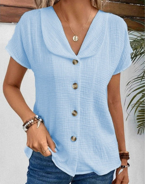 Anthousa™ | Blouse avec Col et Boutons