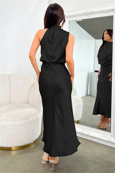 Valeria™ | Robe en satin longue avec col halter