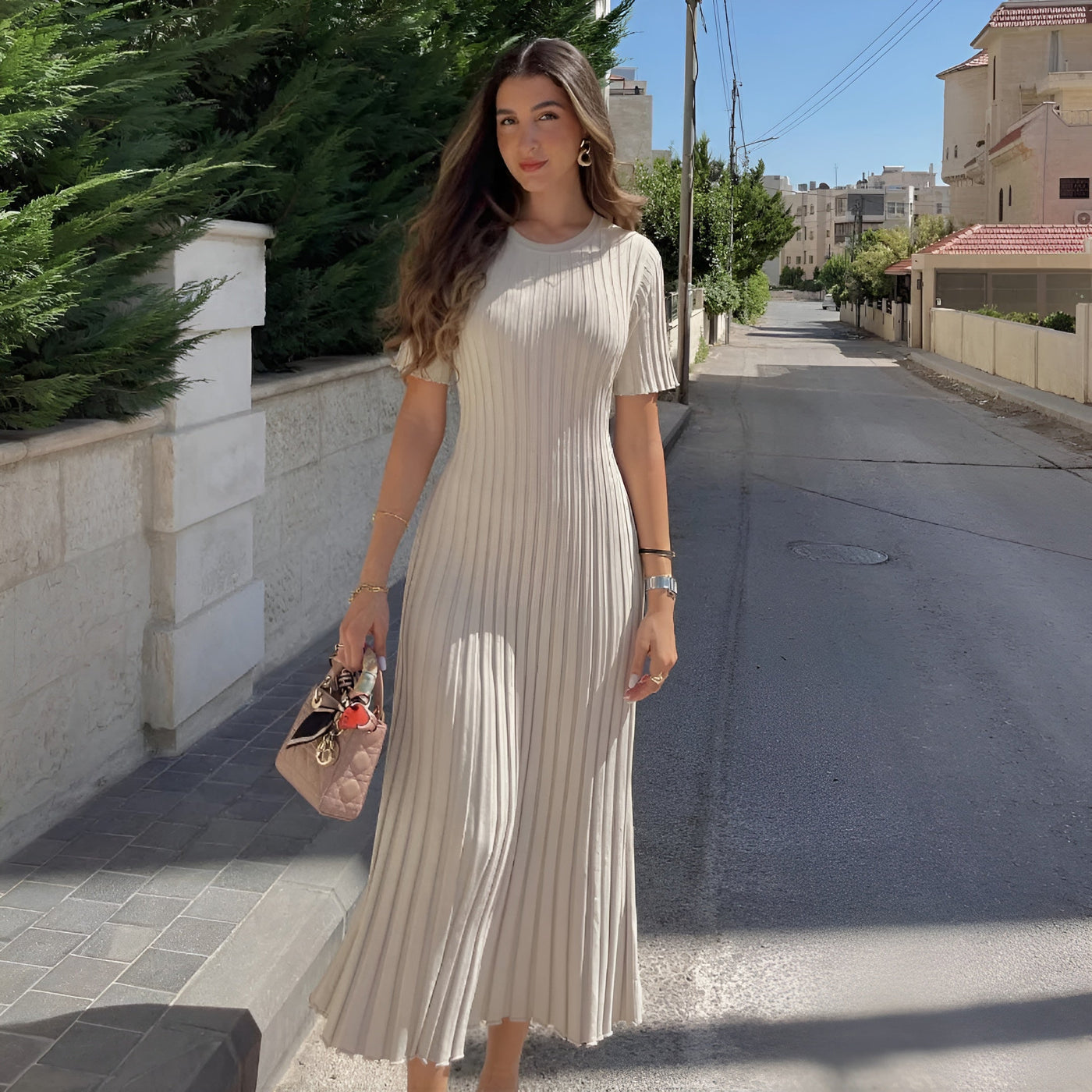Edithe™ - Robe rayée élégante
