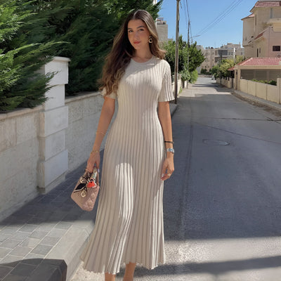 Edithe™ - Robe rayée élégante