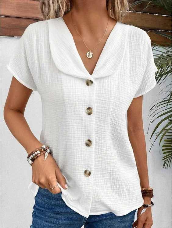 Anthousa™ | Blouse avec Col et Boutons