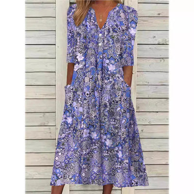 Andrea | Robe Chemise Fleurie Élégante
