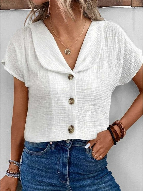 Anthousa™ | Blouse avec Col et Boutons
