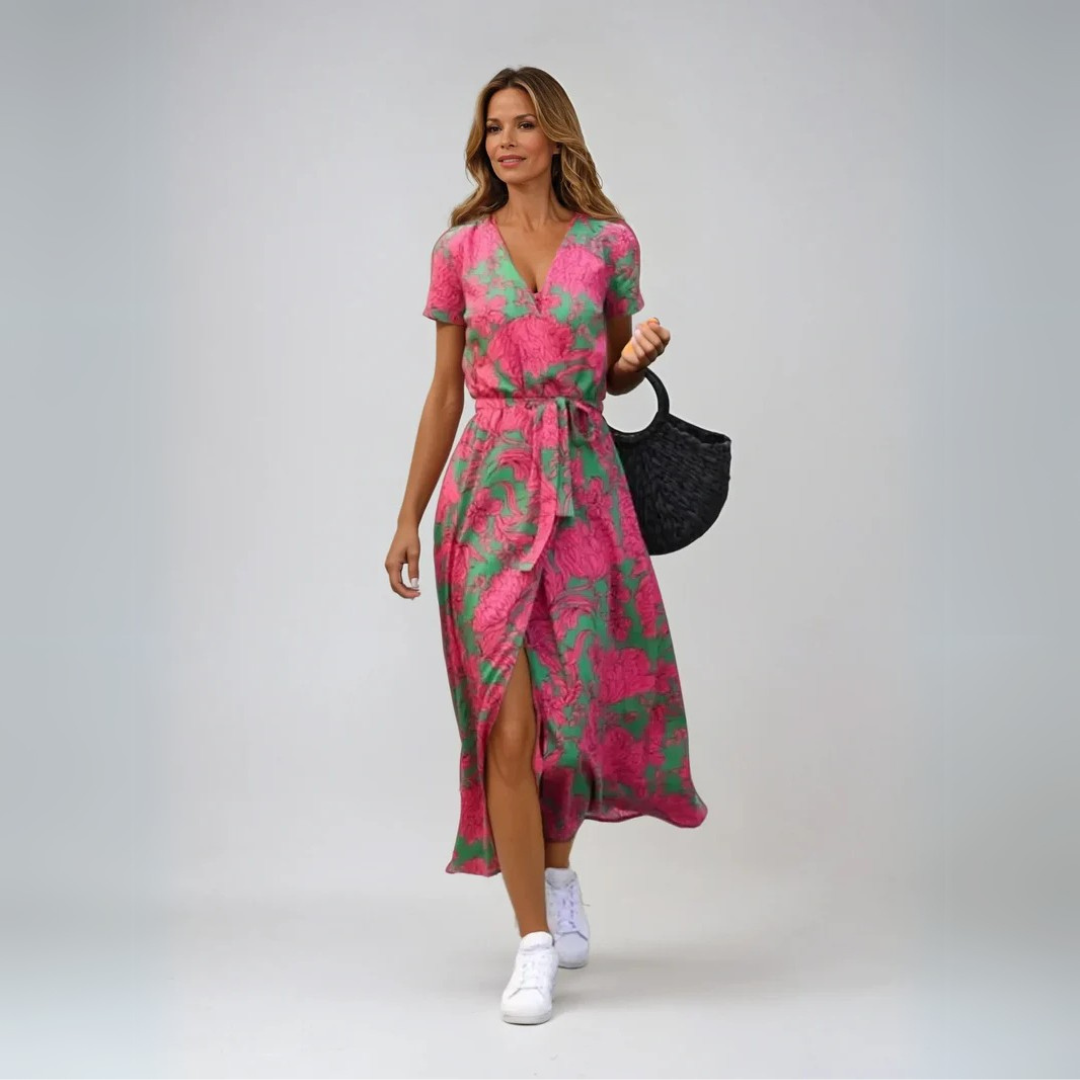 Suzanne - Élégante robe à décolleté en V