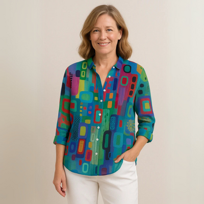 EDNA | BLOUSE À MOTIF GÉOMÉTRIQUE ÉLÉGANT
