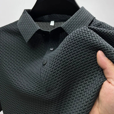 Nouvelle Polo Tee Shirt à Manches Courtes pour Hommes été - T-shirt en Soie Glacée Respirante Mode Affaires Vêtements de Marque pour Hommes