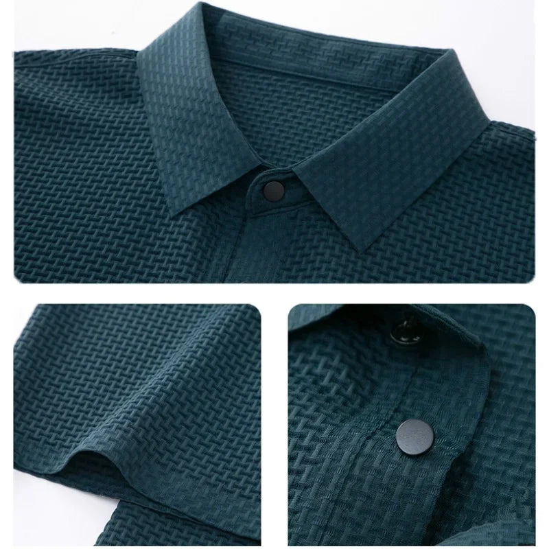 Nouvelle Polo Tee Shirt à Manches Courtes pour Hommes été - T-shirt en Soie Glacée Respirante Mode Affaires Vêtements de Marque pour Hommes