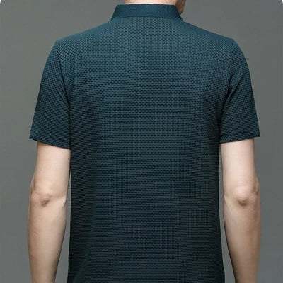 Nouvelle Polo Tee Shirt à Manches Courtes pour Hommes été - T-shirt en Soie Glacée Respirante Mode Affaires Vêtements de Marque pour Hommes