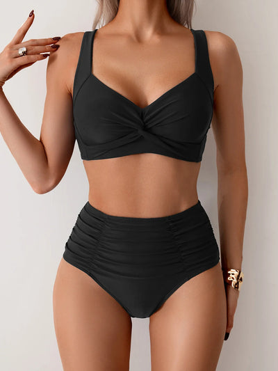 Nicoletta | Bikini Bandeau en Tissu Froissé