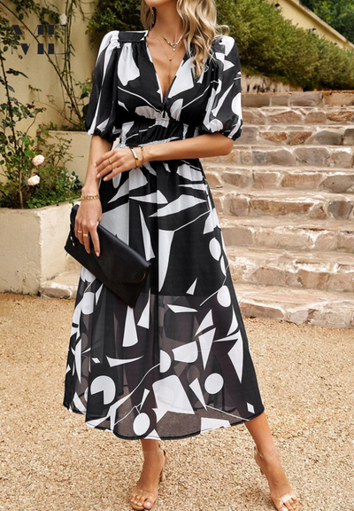 Danielle | Robe de luxe mi-longue intemporelle (Presque épuisée)