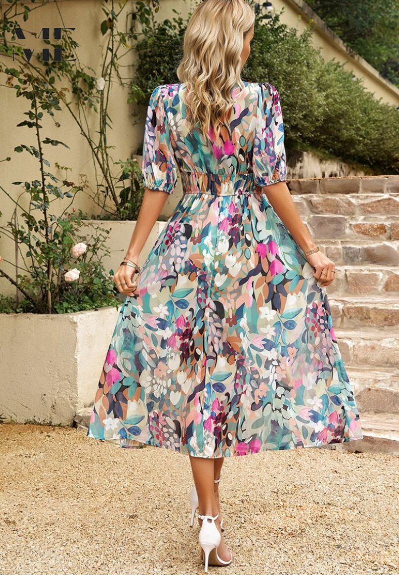 Danielle | Robe de luxe mi-longue intemporelle (Presque épuisée)