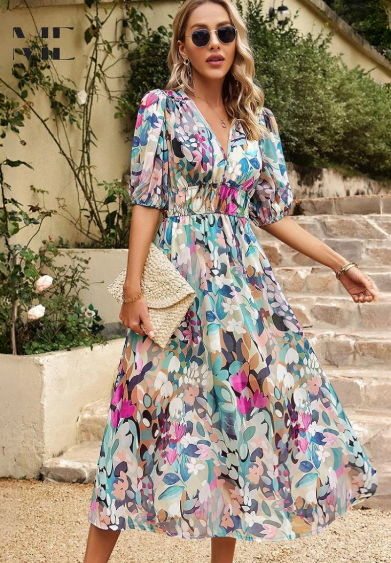 Danielle | Robe de luxe mi-longue intemporelle (Presque épuisée)