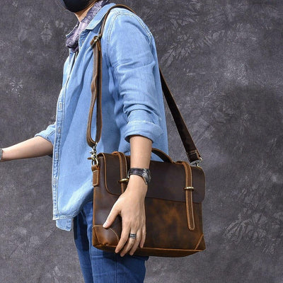 Sac à main en cuir marron | YPRES