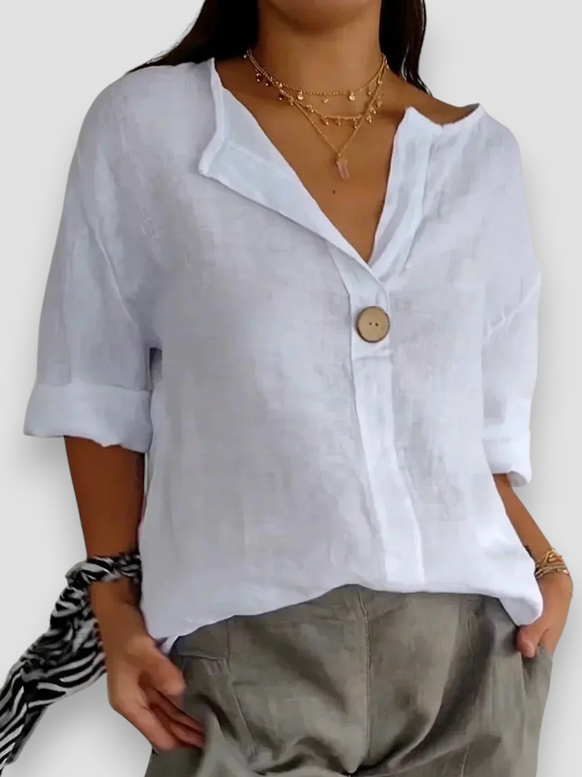 Tessa - Blouse Décontractée à Col en V